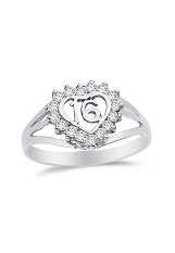 good-looking 16 years heart white gold baby ring